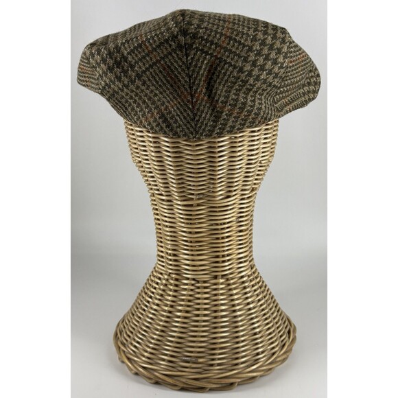 Gala Forest Cap Hat Green Tan Houndstooth Mens 7" Wool Scotland - Picture 3 of 6